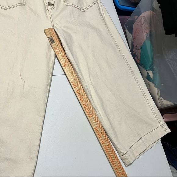 Torrid Crop Wide Leg Classic Denim High-Rise Jeans Pants Cream Khaki 16 O - Picture 6 of 8